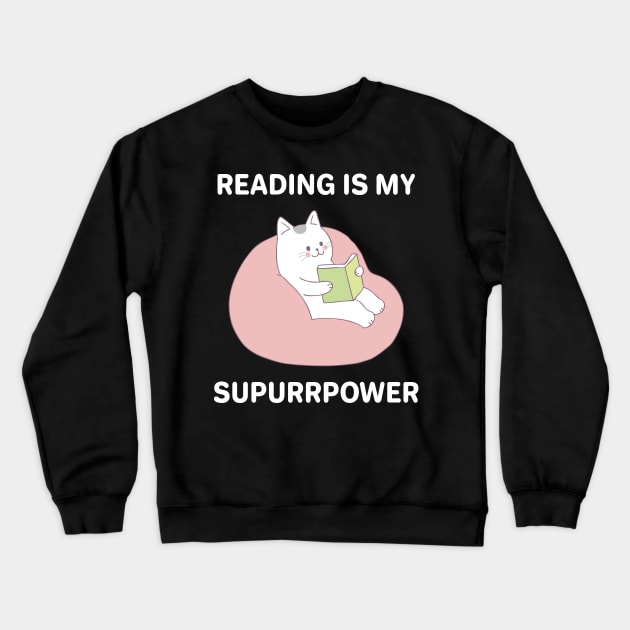 Reading Cat Crewneck Sweatshirt by sqwear